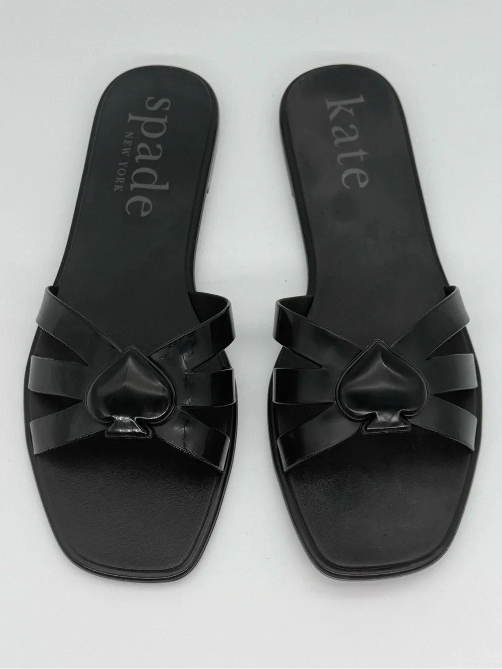 Kate Spade Sculpted Spade Jelly Sandals Black Size 11 Slide Slip On NWB